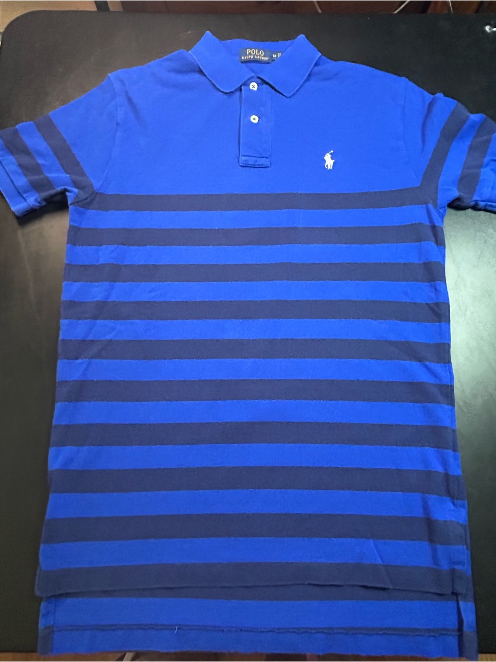 Ralph Lauren Blue and Navy Striped Polo Shirt